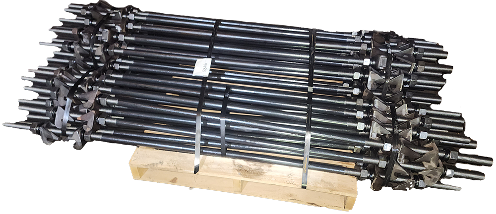 50 Piece Pallet - 1-1/4" 56-1/2" TG Double End Gauge Rod Cut 73" Thread 16"