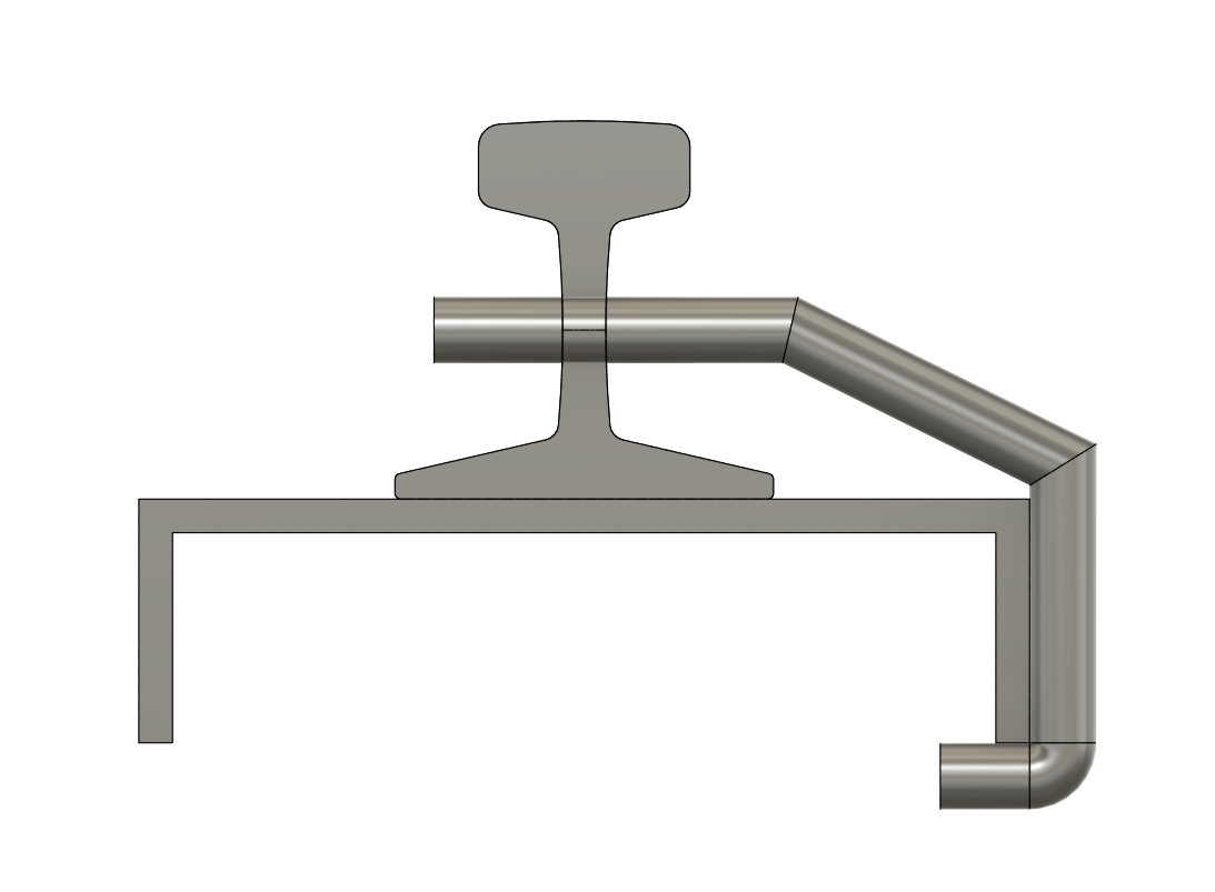 3/4" Hook bolt w/ nut & lw 40-60 lb rail channel mounted